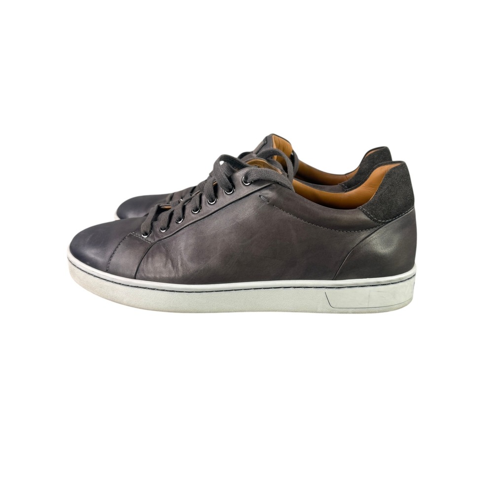 Magnanni Sneakers Mens 7.5 M Grey Leather Low Top Lace Up Spain Elonso